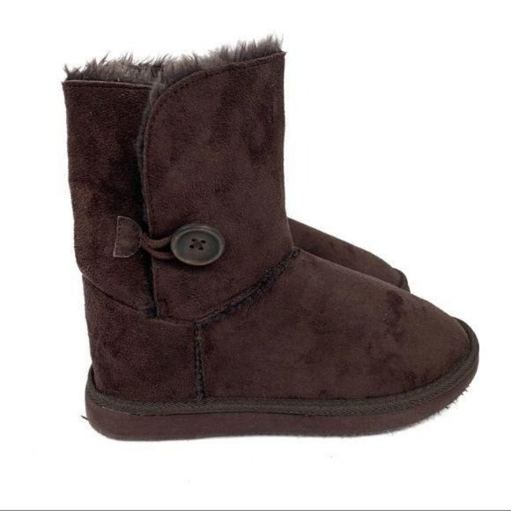 Bumper Brown Faux Suede & Fur Boots Size 7 - Picture 5 of 8